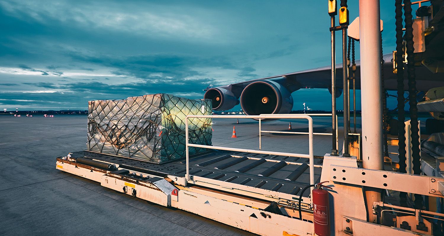Ground handling equipment on the airport apron